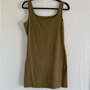 Peruvian Connection Olive Green Shirt Dress Size M